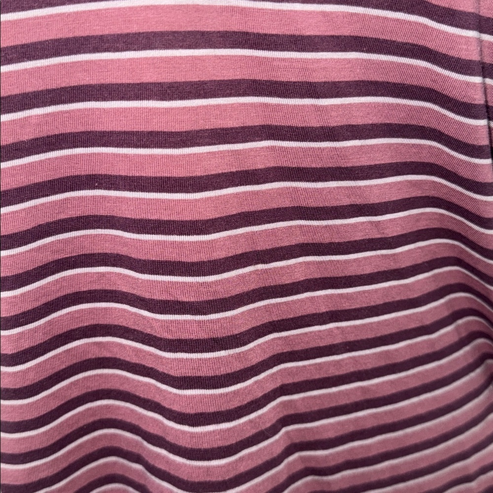 Lululemon Love Tee V Step Stripe Plumful Arctic Plum Pattern Size 10 - Picture 3 of 7
